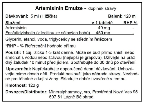 Artemisinin emulze - 120 ml