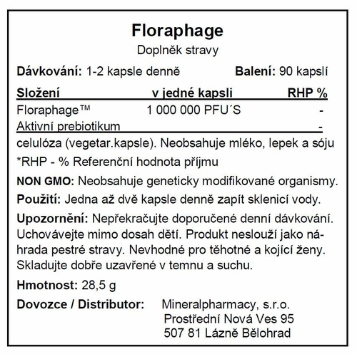 Floraphage - Zvýšení účinku probiotik - 90 kapslí